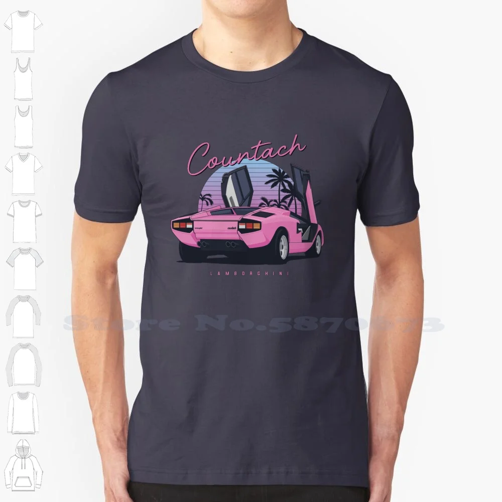 80'S Legend-Countach ( Light Base ) 100% Cotton T-Shirt 80S Car Speed Car Super Car Italian Italy Countach Murcielago