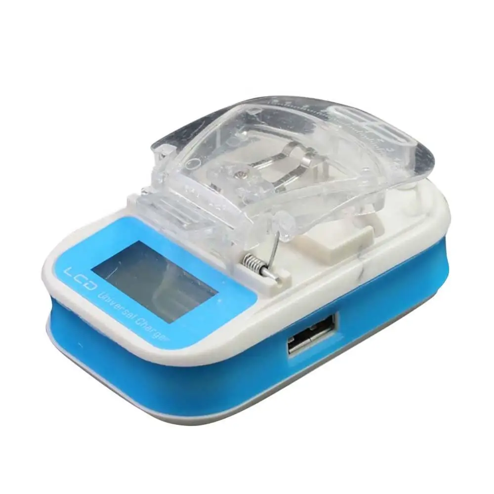 Caricatore da muro per batteria digitale per telefono cellulare con schermo LCD da viaggio in plastica universale