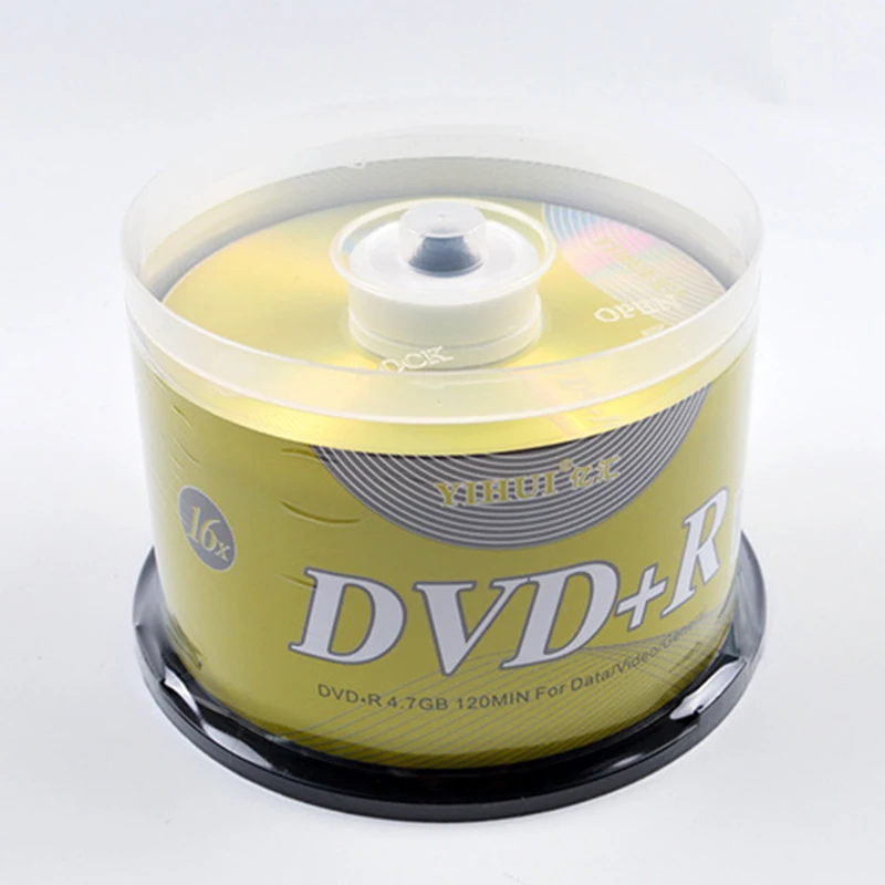 50PCS DVD Drives Blank DVD+R CD Disk 4.7GB 16X Bluray Write Once Data Storage Empty DVD Discs Recordable Media Compact