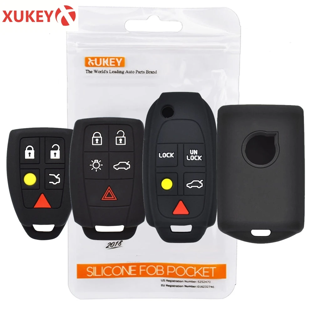 

Silicone Key Case Cover For Volvo XC60 XC70 XC90 S40 S60 S90 S80 C30 C70 C70 V50 V70 V90 Remote Fob Shell Skin Sleeve 2019 2020