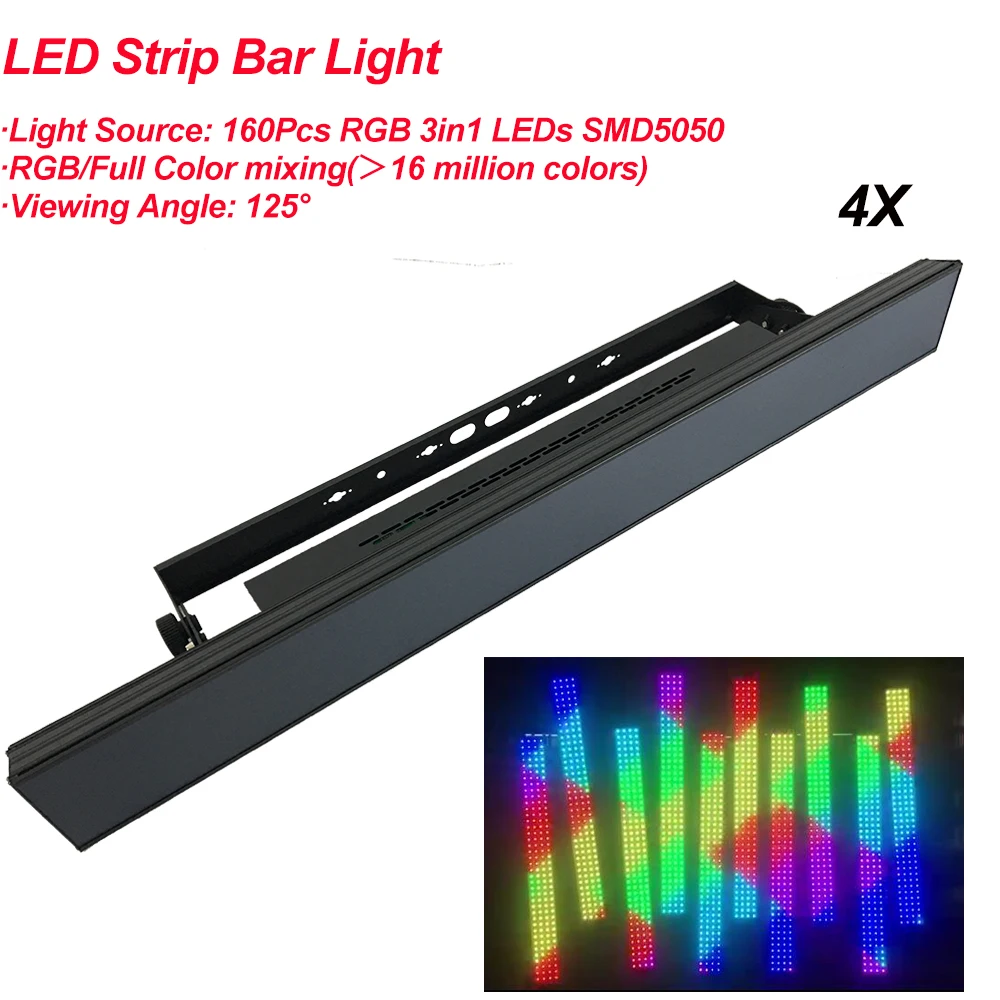 4Pcs/Lot LED Strip Light 5050 SMD RGB 3IN1 Led Strip Bar Lights IP20 Non-Waterproof Professional Stage Dj Disco Shows Equipments