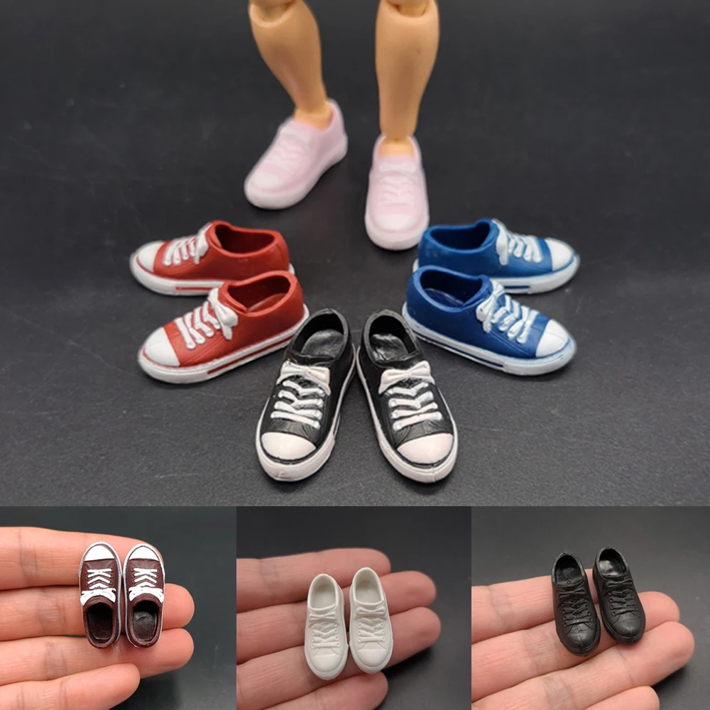 3.1 cm 1/12 escala masculino feminino sapatos modelo de lona de corte baixo para 6 polegadas figma shf bjd dam tbleague figuras de ação