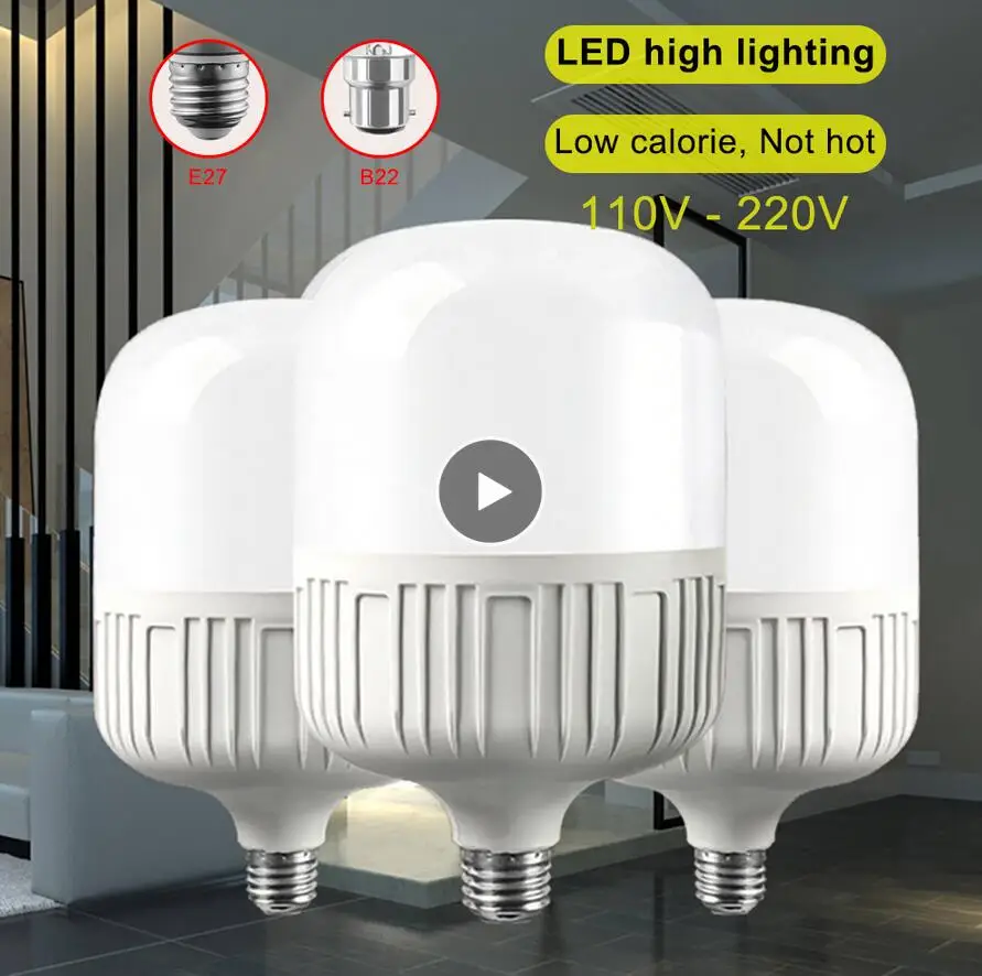 LED bulb E27 B22 LED energy saving light white light bulb home bedroom ceiling lamp 5W 10W 15W 20W 25W 30W 40W 50W 60W 70W 4PCS