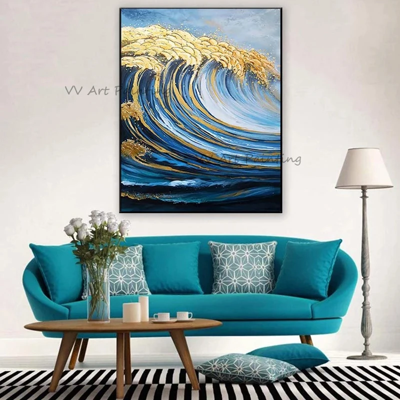 The Hot Selling New Handmade Seascape Oil Painting On Canvas Hand Painted Sea Wave Oil Picture for Living Room Decor Picture