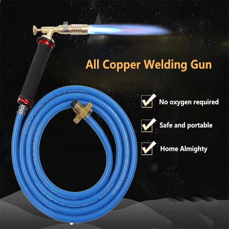 Torch Kit Gas Welding Electronic Ignition Liquefied Gas Burner Gun With 2.5M Hose for Heating Gas Burner Tool Welding Iron Gas