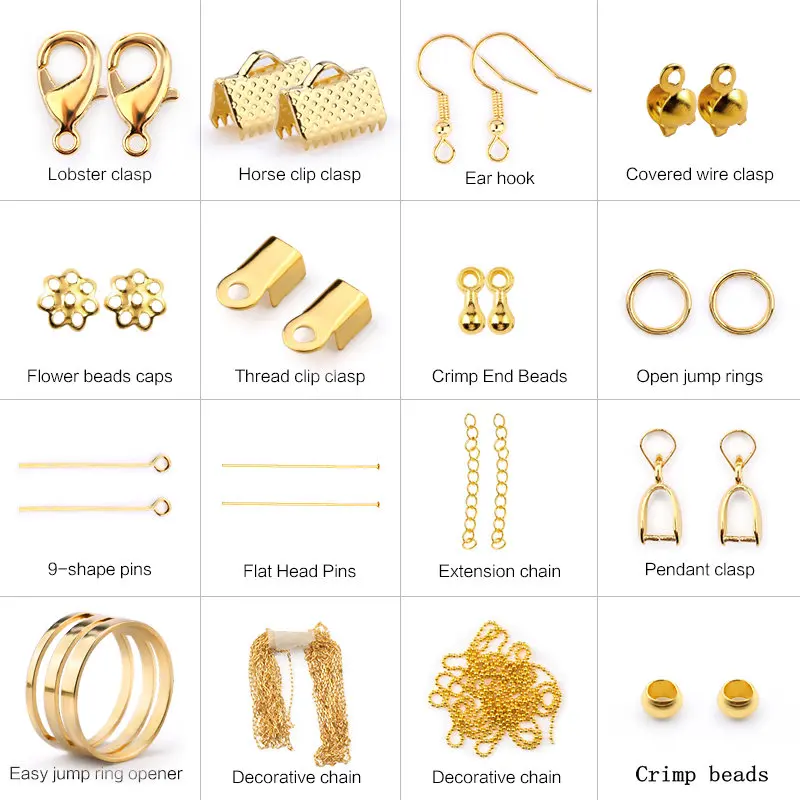 Alloy Accessories Jewelry Findings Set Jewelry Making Tools Copper Wire Open Jump Rings Earring Hook Jewelry Making Supplies Kit