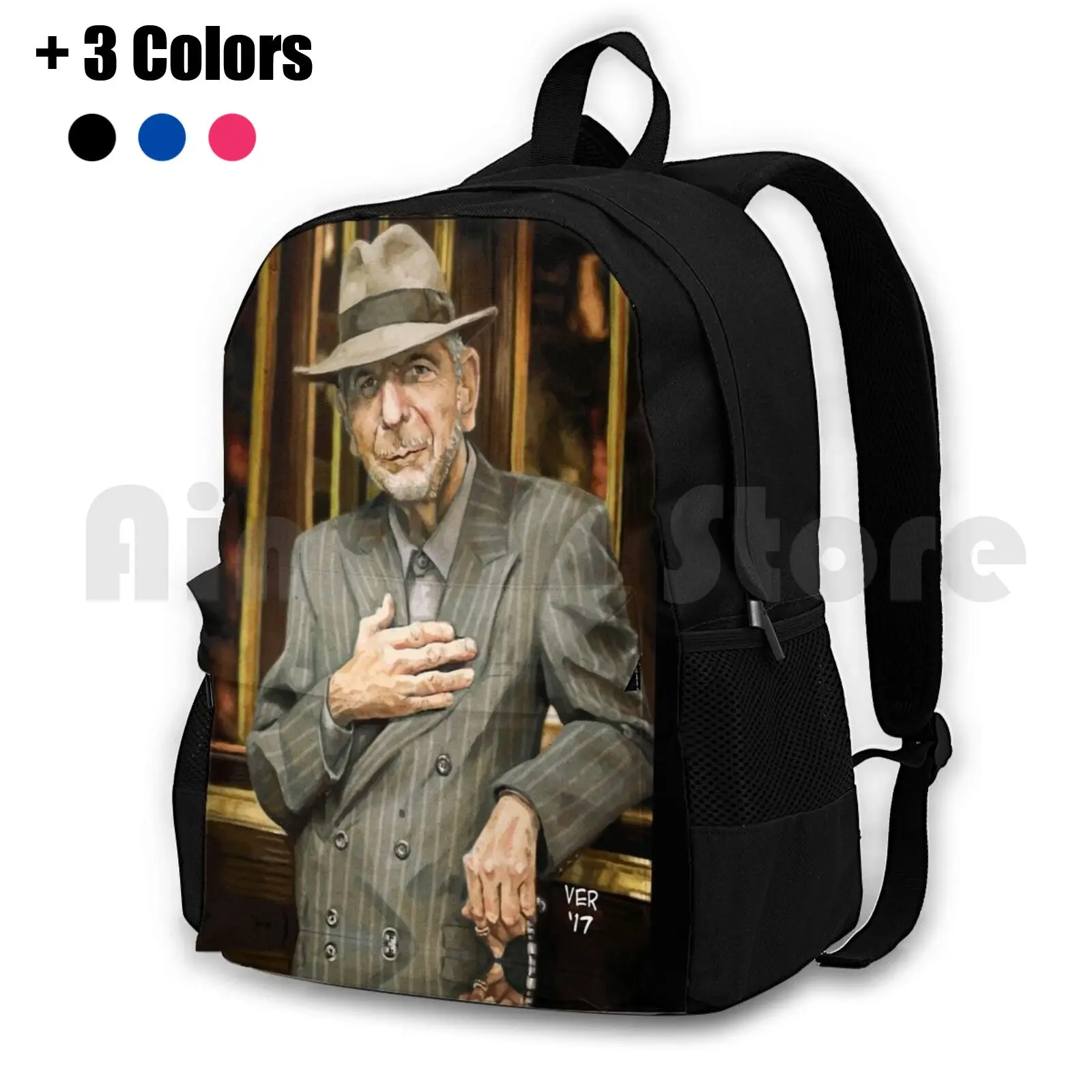 Leonard Cohen Outdoor Hiking Backpack Riding Climbing Sports Bag Leonard Cohen Cohen Music Photoshop Portait Singer Poetry