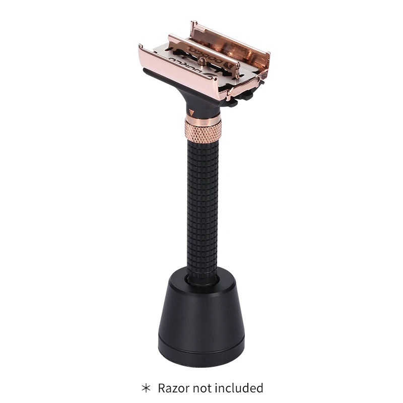 Safety Razor Base Classic Dual Edge Safety Razor Base Stand Shaving Accessories  Matte BLACK Non-slip 1 pc (Only Base no razor)