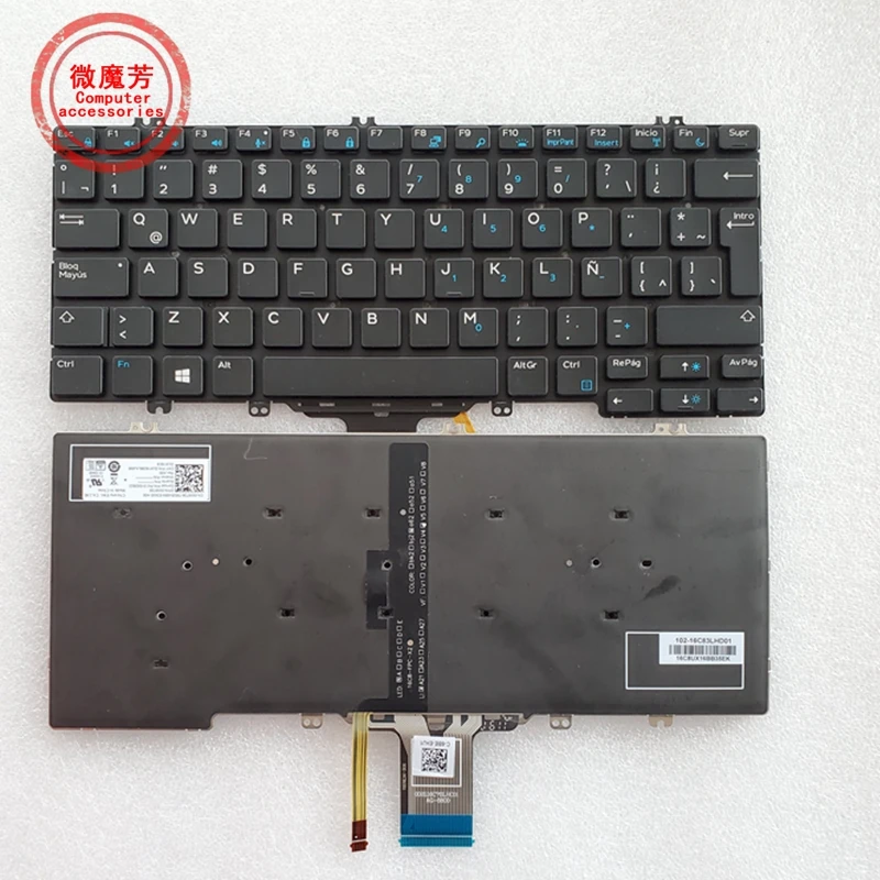 Клавиатура ноутбука BR для DELL Latitude E5280 5288 5289 7280 7380 E7220 7290 с подсветкой черный