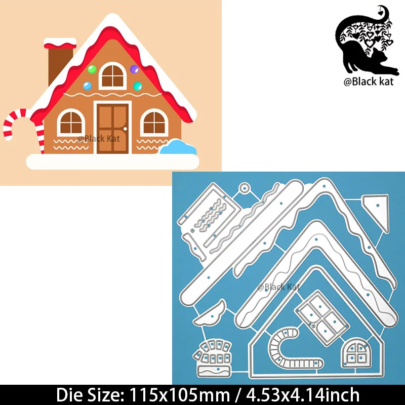 Christmas Snow Chocolate House Cutting Dies New Cookie Gingerbread Home Metal Embossing Stencil For Scrapbook Gift Card Craft