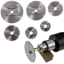 7Pcs 25/32/50 HSS Circular Saw Blade Rotary Tool For Dremel Metal Cutter Power Tool Set Wood Cutting Discs Drill Mandrel Cutoff