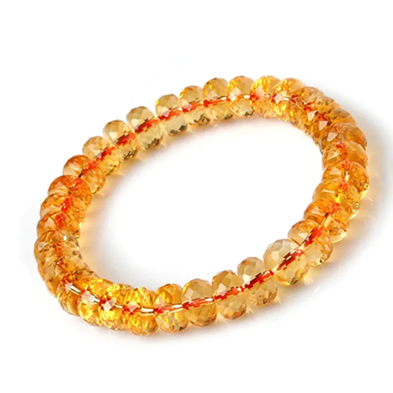 

10mm Natural Yellow Citrine Quartz Bracelet Jewelry For Women Man Gift Crystal Abacus Faced Beads Brazil Gemstone Strands AAAAA