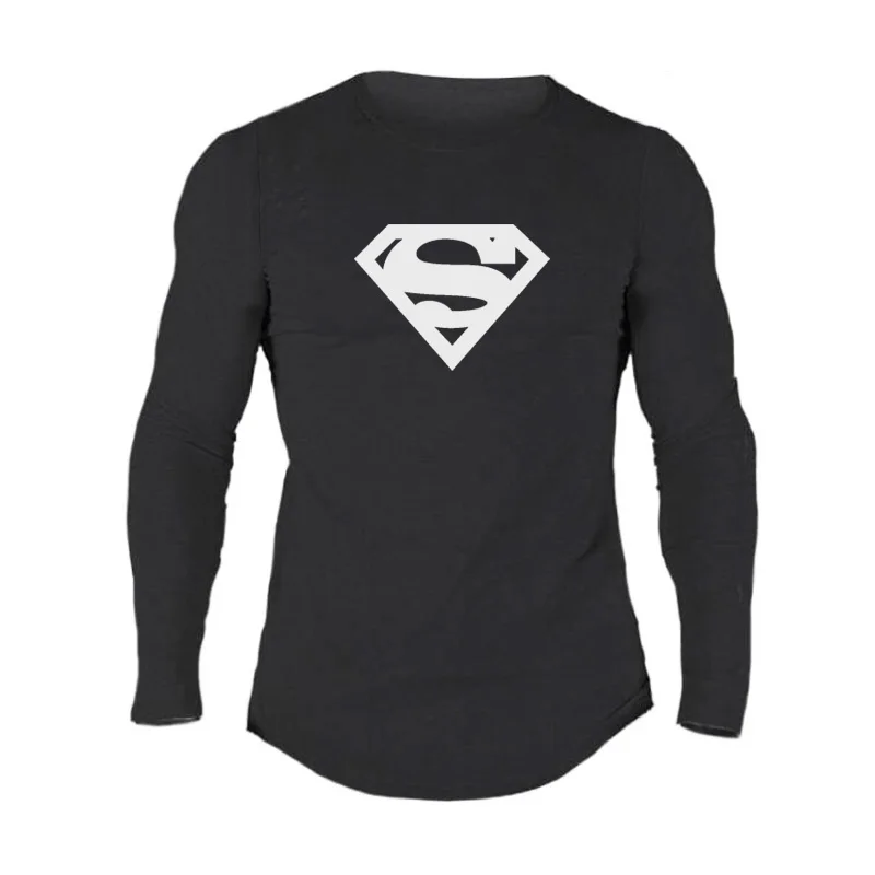 Brand Fitness Casual Clothing Workout Tee Top Gyms Fashion O-Neck Slim Fit Tshirt Men Breathable Sports Long Sleeve T-shirt