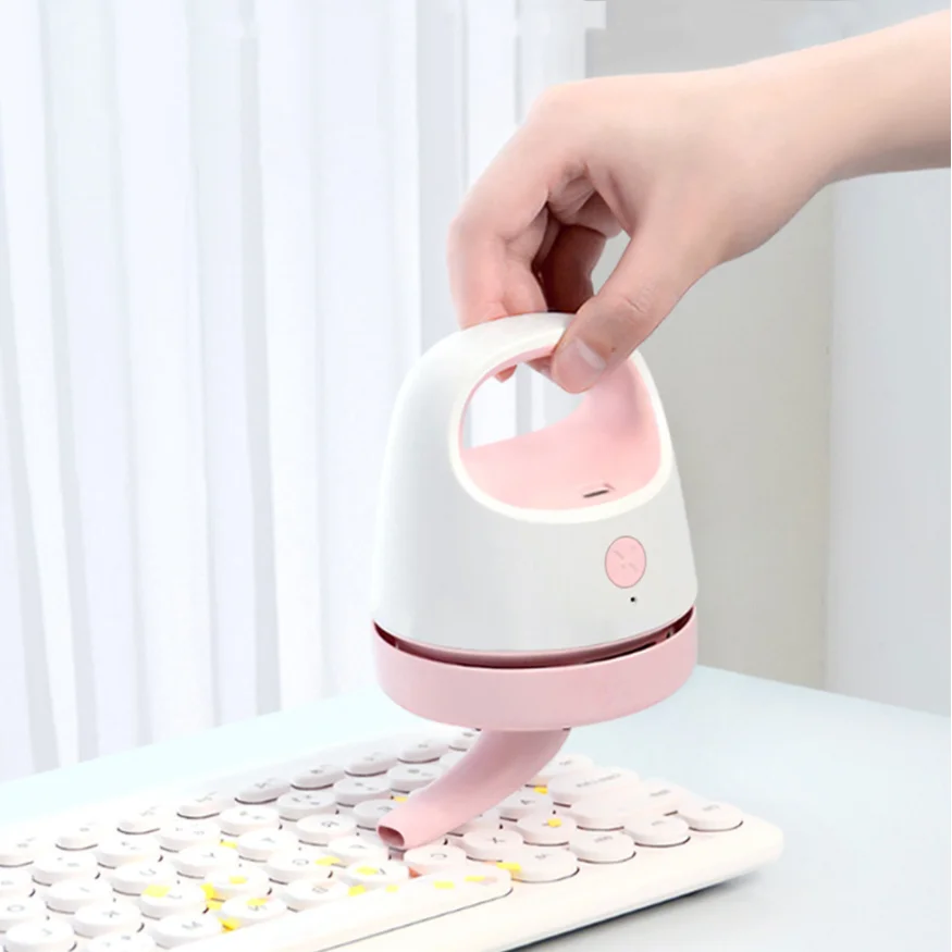 Aspirapolvere da tavolo con ricarica USB, spazzola per la depilazione di animali domestici, collettore di polveri portatile