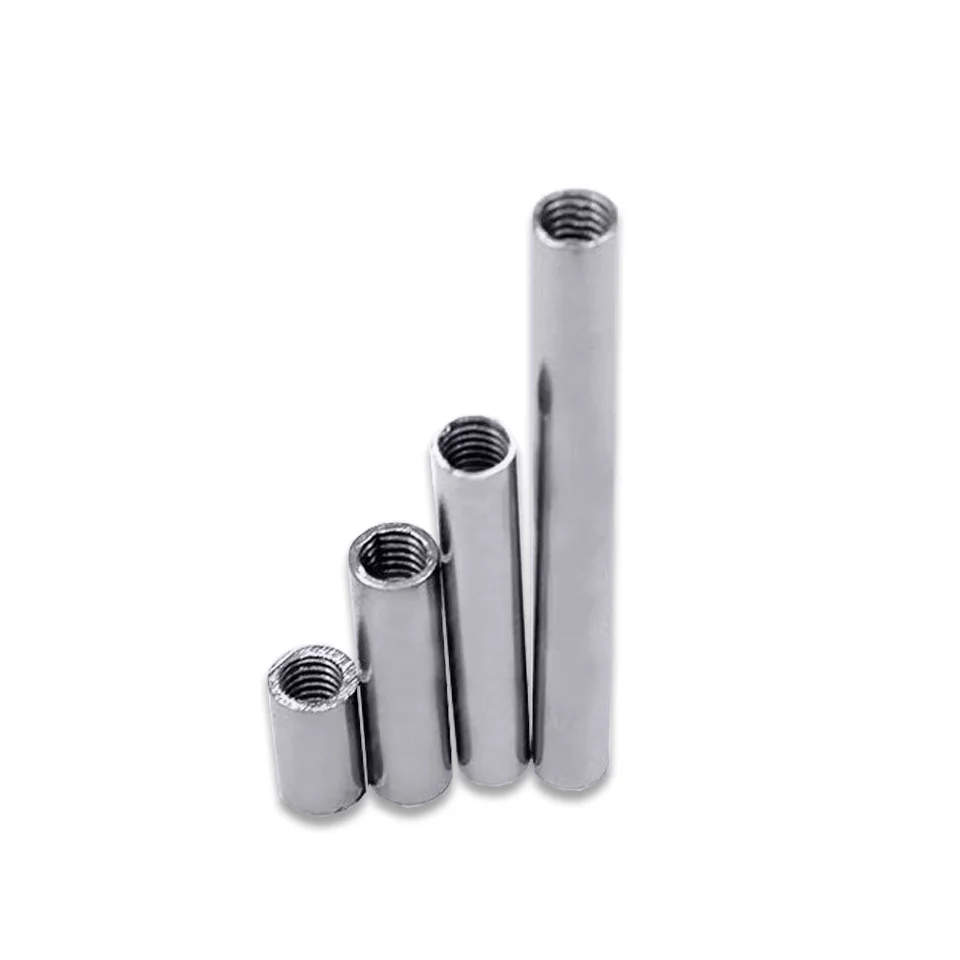 5pcs Inner Tooth M4 Hollow Straight Tube Nut Internal Thread Inner Wire Iron Chrome-plated Hollow Rod