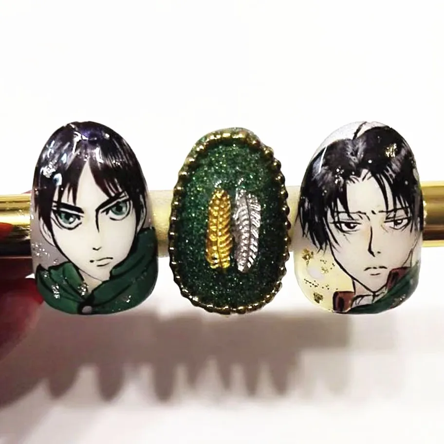 Attack On Titan TSC-260 CARTOON 3d Nail Art Stickers Decal Template Slider Diy Nail Tool Decorations