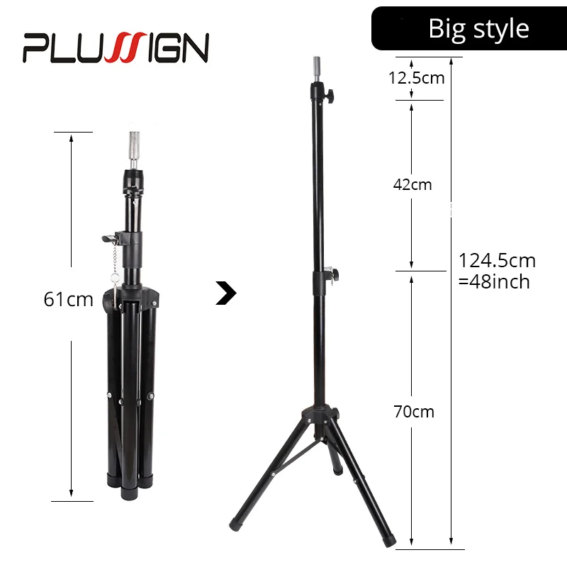 Plussign Pruik Stand Verstelbare Tripod Stand Houder Mannequin Hoofd Statief Kappers Training Head Holder Haar Training Tool