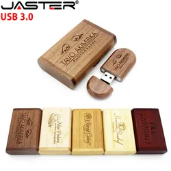 JASTER – clé usb 3.0 haute vitesse en bambou naturel, lecteur flash avec logo personnalisé/disque u (logo gratuit sur 1 pièce)