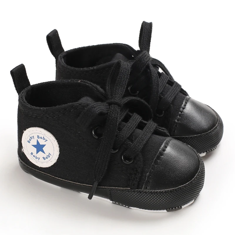 Canvas-Turnschuhe für Babys, Jungen und Mädchen, Lauflernschuhe für Kleinkinder, rutschfest, weiche Sohle, klassische Schuhe für Neugeborene, 0–18 Monate – Detail 17