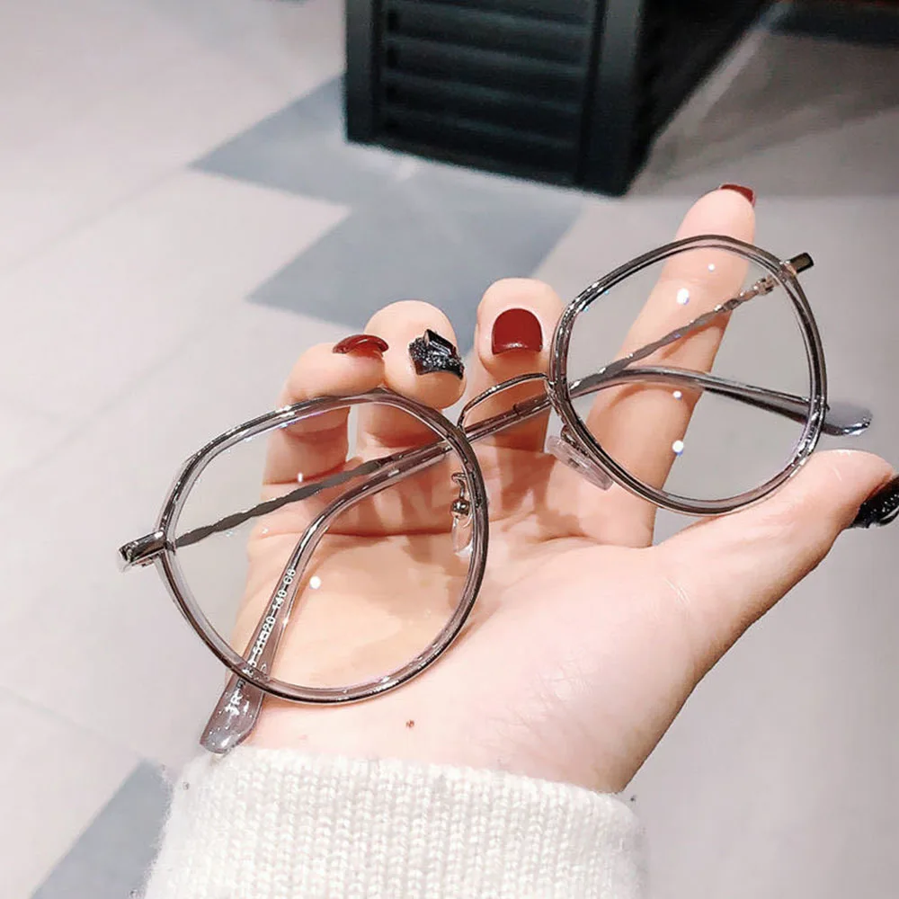 Metal Round Anti Blue Light Glasses Women Men Fashion Blocking Eyeglasses Frames Transparent Computer Glasses Optical Spectacle