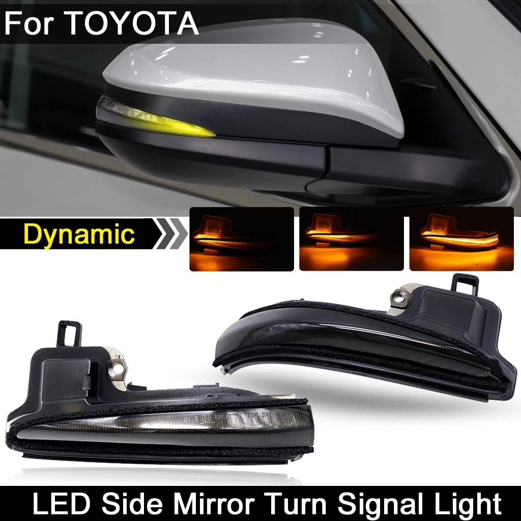 

For Toyota Tacoma MK3 Highlander MK4 Alphard RAV4 Lexus LM Smoked Lens LED Side Mirror Blinker Light Dynamic Turn Signal Lamp