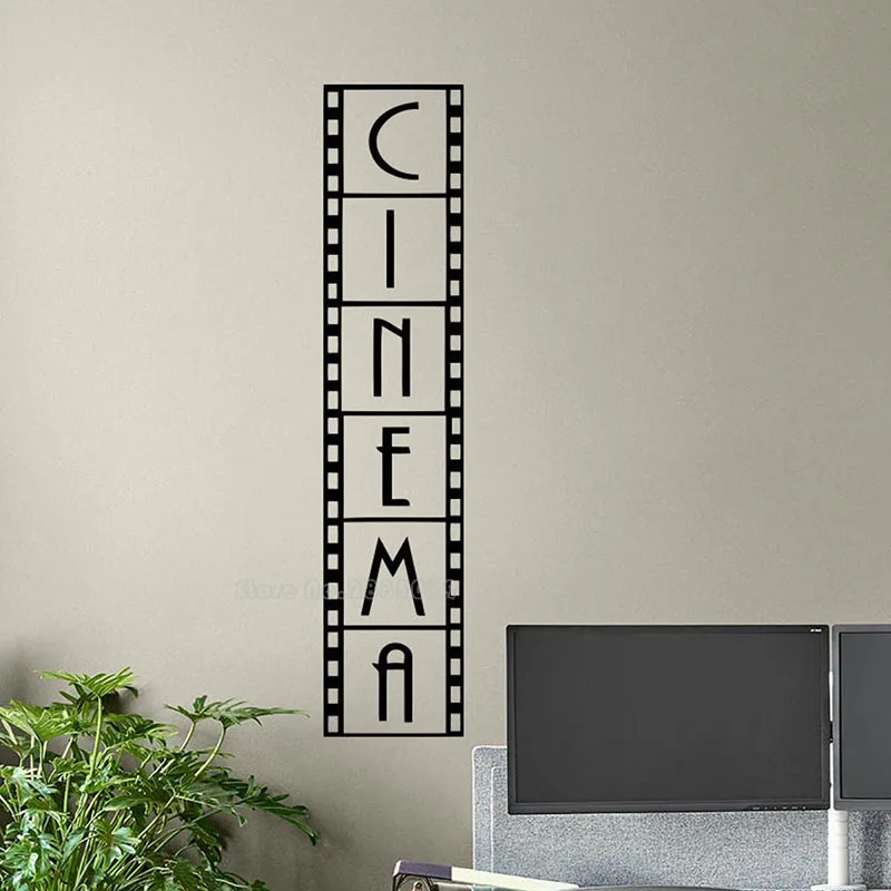 Cinema Wall Decal Movie Tape Film Strip Poster Home Theater Sign Quote Vinyl Sticker Gift Video Decor Film Frame Wall Art LL2168