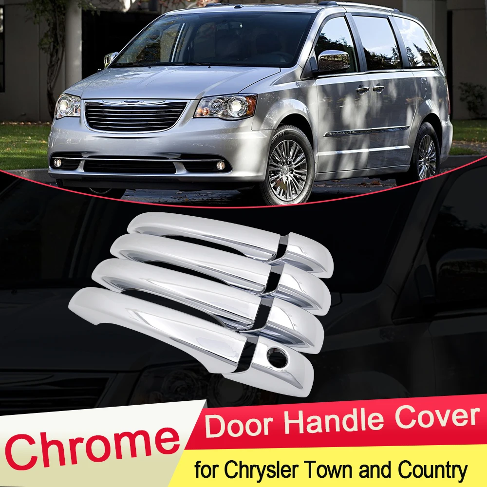 for Chrysler Town and country Voyager 2008~2016 Chrome Door Handle Cover Trim Catch Set Car Styling Accessories 2009 2010 2011