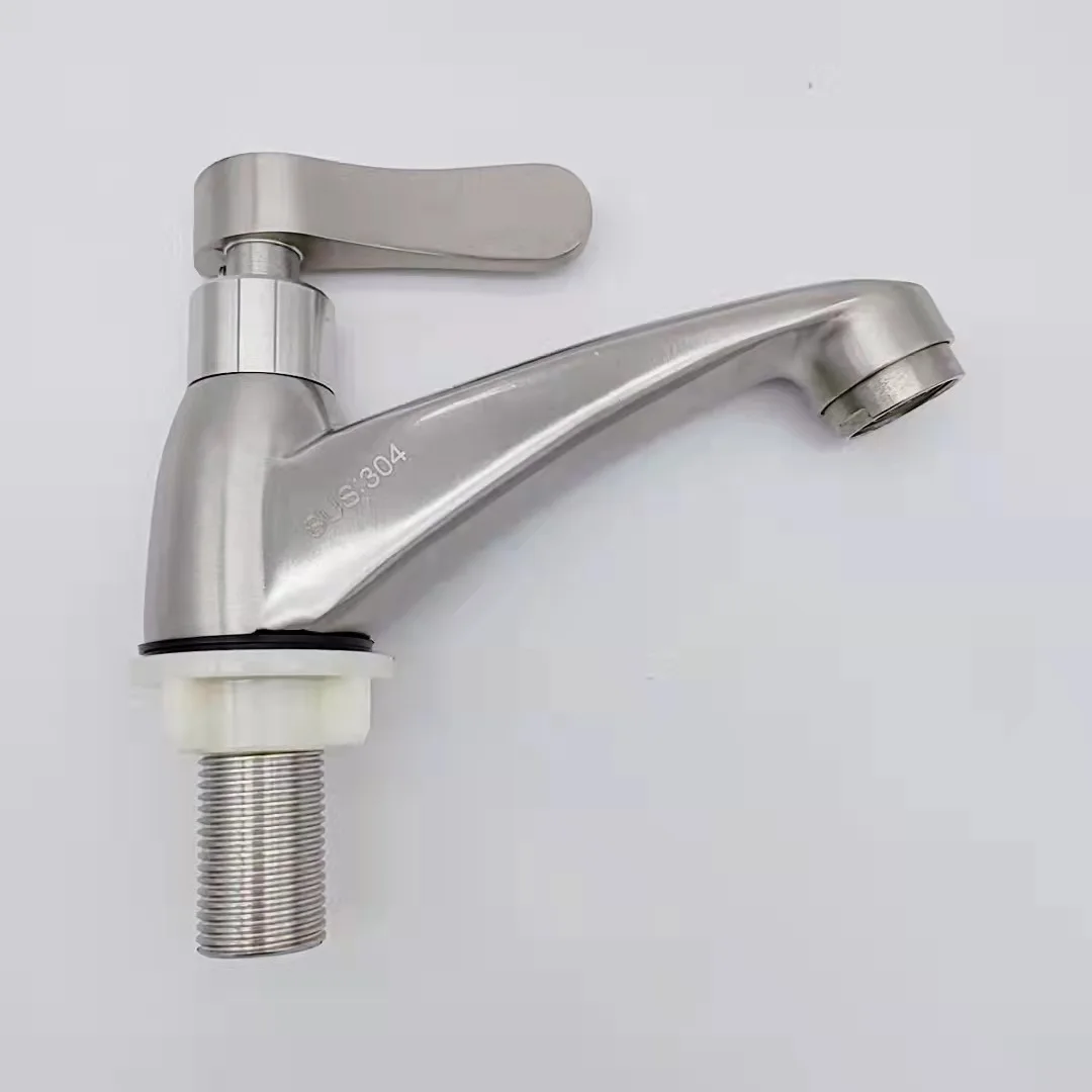 

Applicable Bathroom Cabinet Washbasin Ceramic Basin Single Cold Faucet 304 Stainless Steel 98 Single Cold Basin Faucet