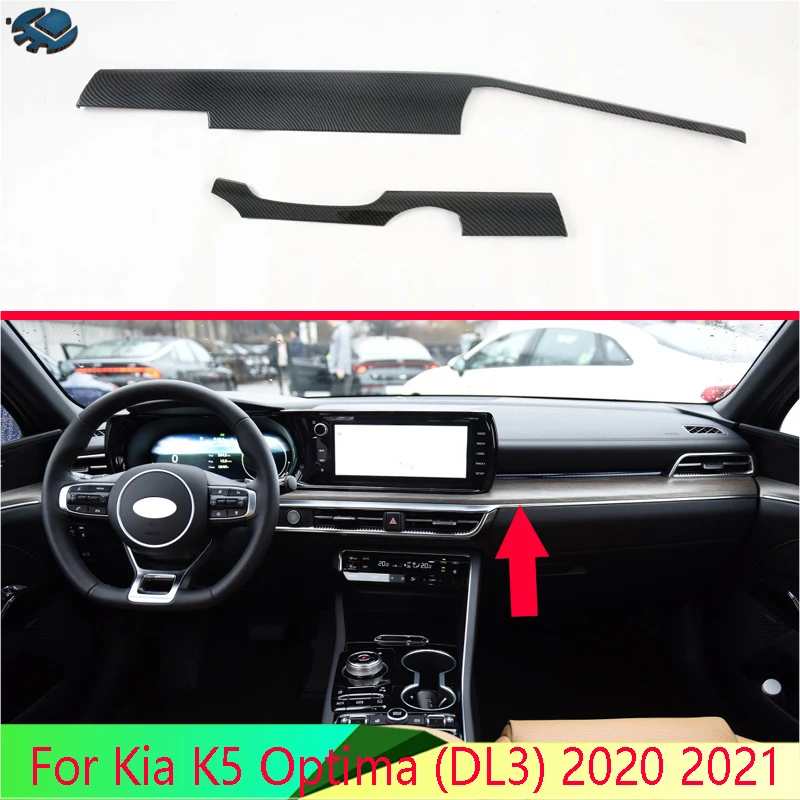 

For Kia K5 Optima (DL3) 2020 2021 Car Accessories Carbon Fiber Style Center console Interior Instrument Panel Around trim