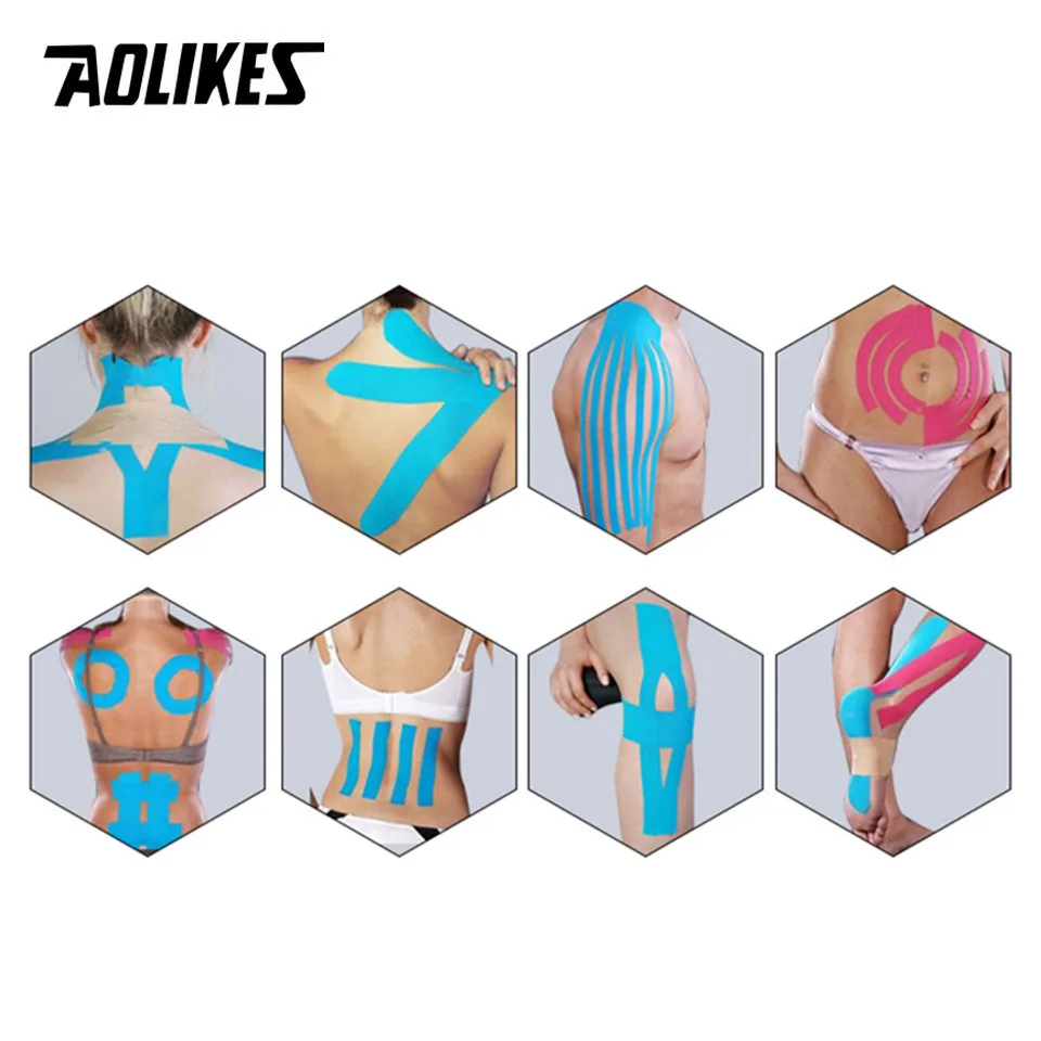 AOLIKES Colourful Elastic Cotton Athletic Kinesiology Tape Sports Knee Shoulder Muscle Protector Recovery Pain Relief Bandage