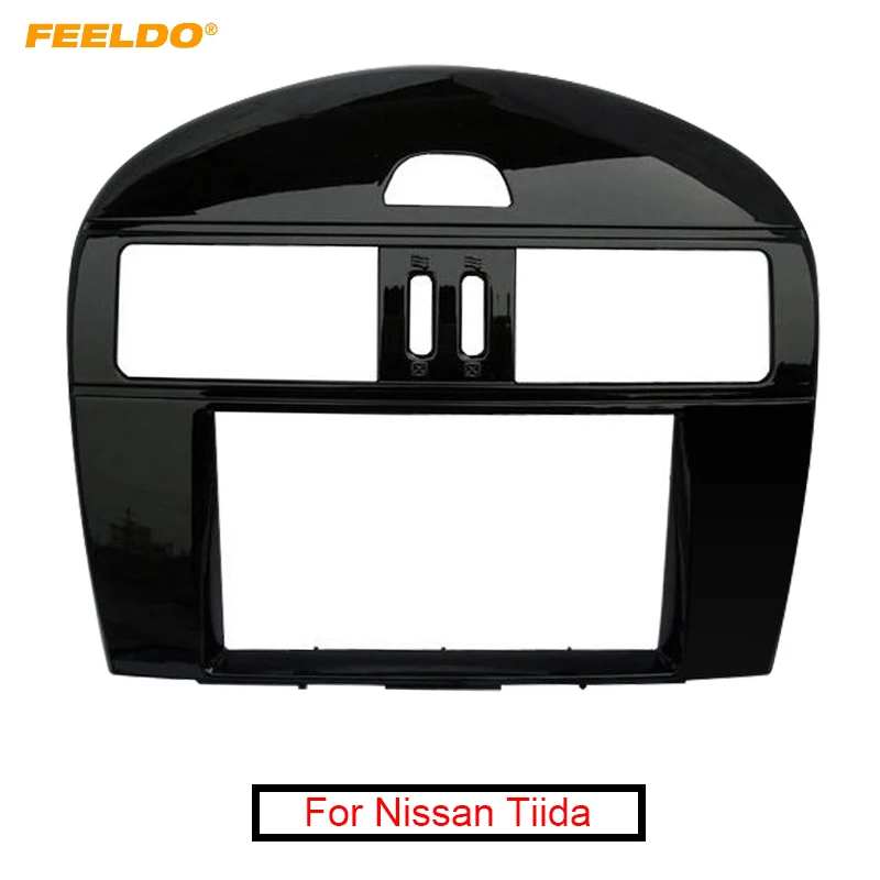 

FEELDO Car Stereo Fascia Frame For Nissan Tiida 2011-2016 Pulsar SSS(Manual AC) 2DIN Radio Plate Panel Dashboard Mount #5022