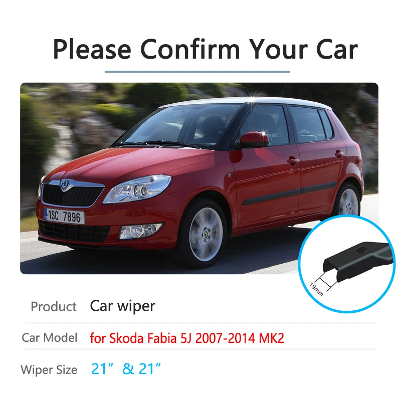 Car Wiper Blades for Skoda Fabia 2 5j 2007~2014 Front Windscreen Brushes 2008 2009 2010 2011 2012 2013 Car Accessories Goods