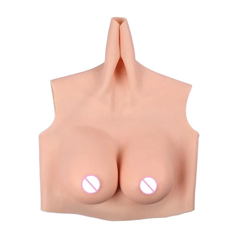 

C CUP Short High Collar Neck Fake Artificial Boob Realistic Silicone Breast Forms Crossdresser Shemale Transgender Drag Queen 4G