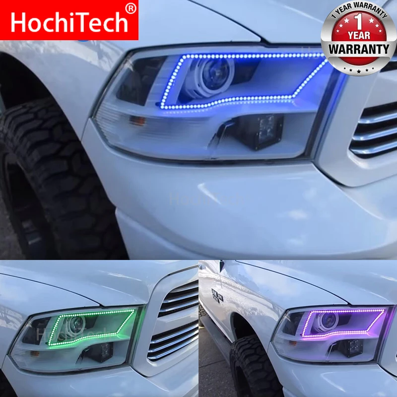 

Car Auto Halo Rings Cotton Lights LED Angel Eyes RGB Car Styling For Dodge RAM2009-2016 Angel Eyes Halo Ring kit