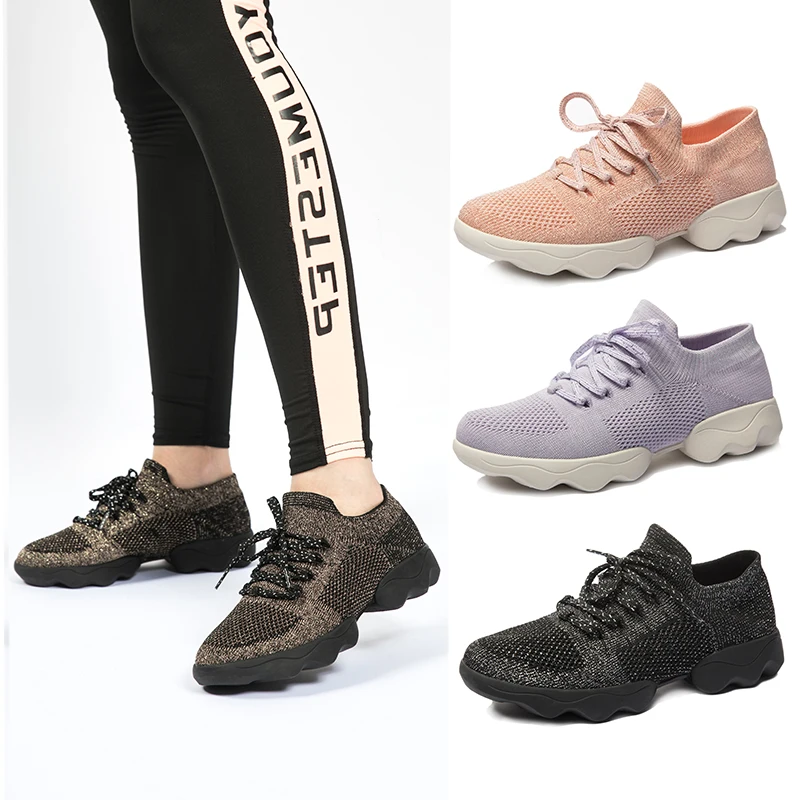 Breathable Women Casual Shoes Korean Platform Ladies Comfort Sneakers High Increasing Jazz Dancing Shoes Girls Outdoor Shoes