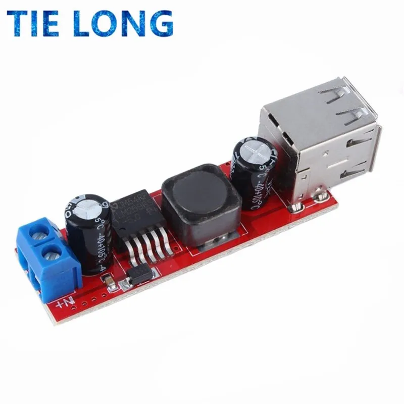 DC 6V-40V To 5V 3A Double USB Charge DC-DC Step-down Converter Module For Vehicle Charger LM2596 Dual USB