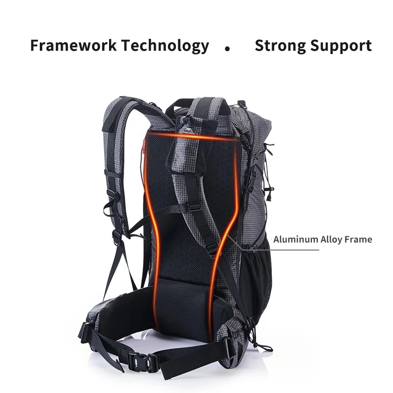 Imagem -04 - Mochila Masculina Naturehike Outdoor Mochila de Escalada 40l 60l Mochila de Viagem Mochila de Trekking Mochila de Caminhada Camping Mochila com Capa de Chuva