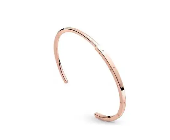 Authentic 925 Sterling Silver Bracelet Rose Gold pandora Signature I-D Bangle Fit Women Bead Charm Diy pandora Jewelry view 3