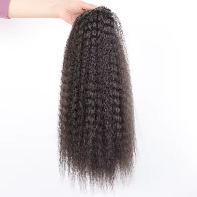 Fake Synthetic Drawstring Ponytail Elastic Hair Extension For Women Kinky Curly Ponytail Synthetic Hair High Puff Afro Hairpiece - Image 3
