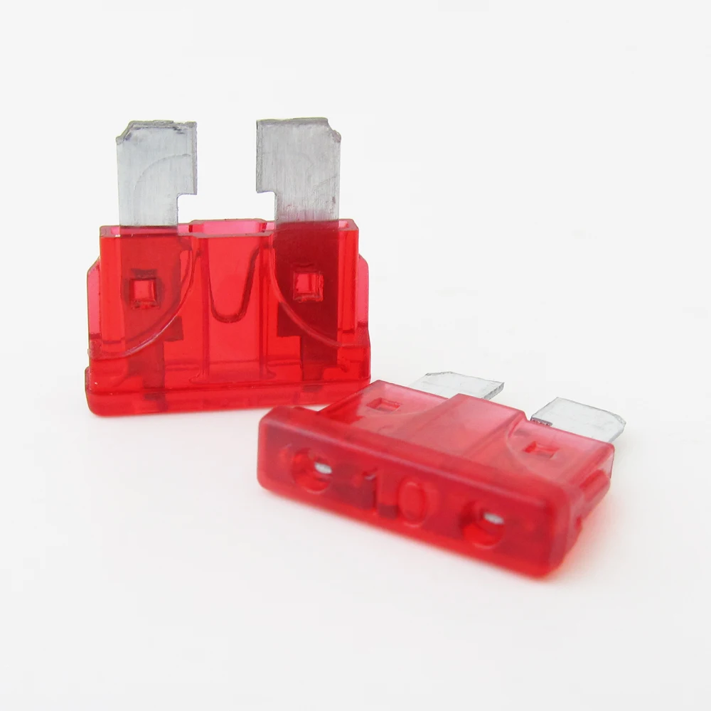 10pcs Car Truck Medium Size Standard Blade Low Profile Fuse 1Amp to 50Amp Optional