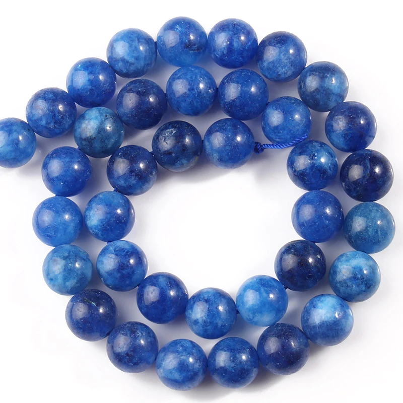 Blue Kyanite Stone Beads For Jewelry Making DIY Bracelet Necklace Round Loose Spacer Accessories Beads  15