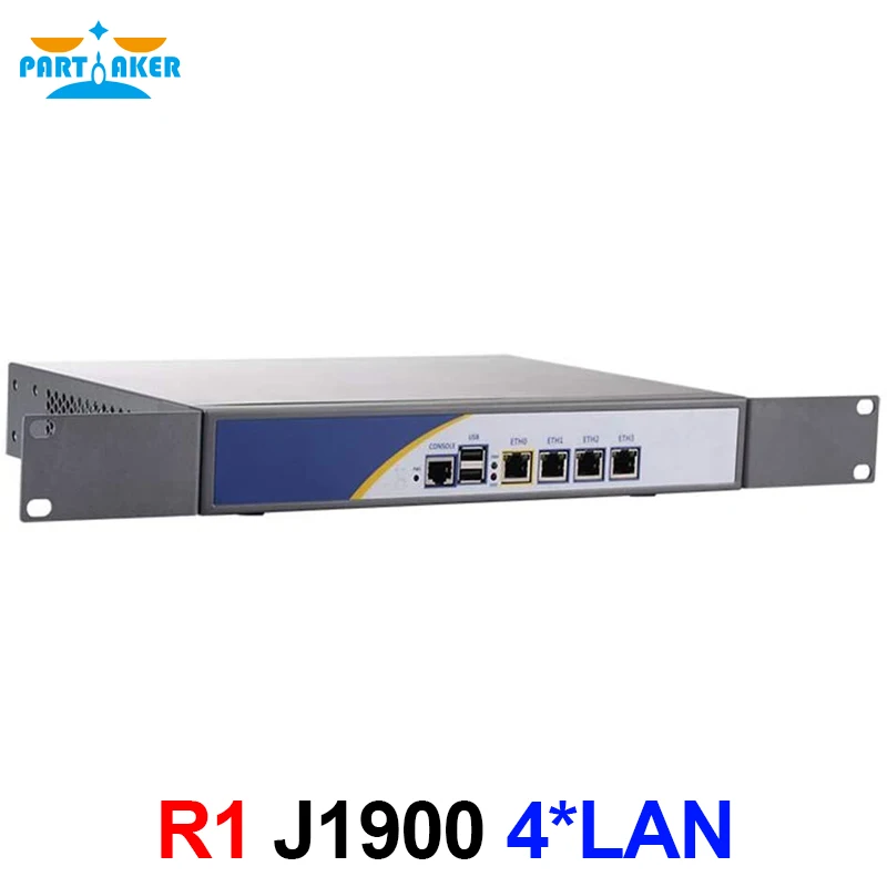 Partaker R1ไฟร์วอลล์ Intel Celeron J1900สำหรับ PfSense 4*82583V Gigabit Lan ไฟร์วอลล์ฮาร์ดแวร์8G RAM 128G SSD