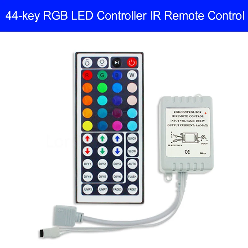 DC12-24V Mini 24key/44key Controller Remote Infrared Wireless Remote Control Dimmer For 5050 3528 2835 LED RGB Light Strip