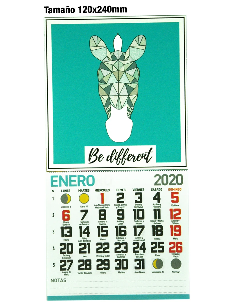 Magnetic-flexible fridge magnet calendar personalized with skirt 120x130mm (120x130mm with memo calendar)-Be Different