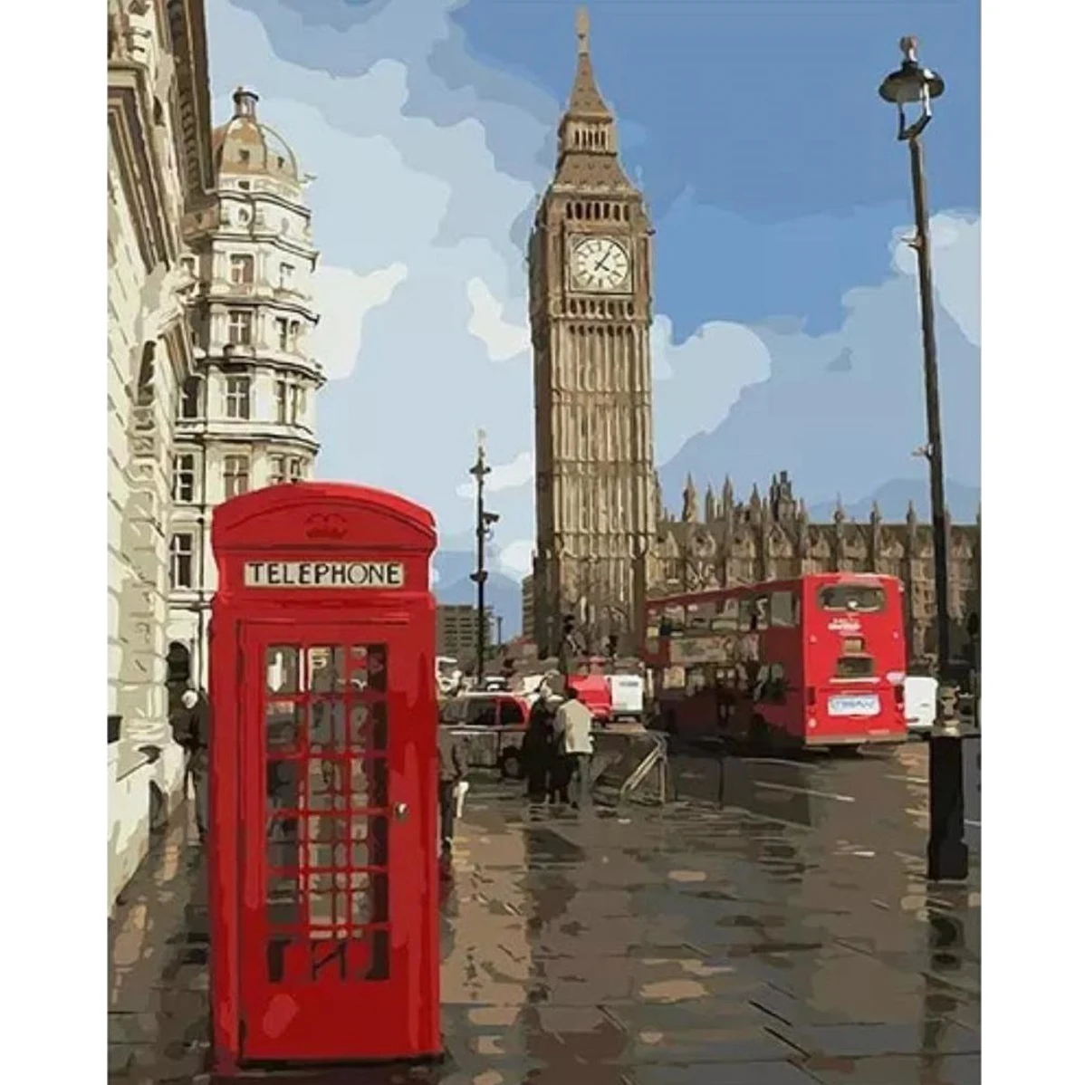 London Painting By Number City Landscape Oil Picture Acrylic Paints Hand Painted Drawing Color By Number DIY Kits Home Decor Art