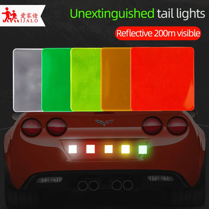 

10Pcs Square 5*5CM Reflective Sticker for Car Motorcycle Bicycle Scooter Helmet Night Driving Warning Strip Auto Exterior