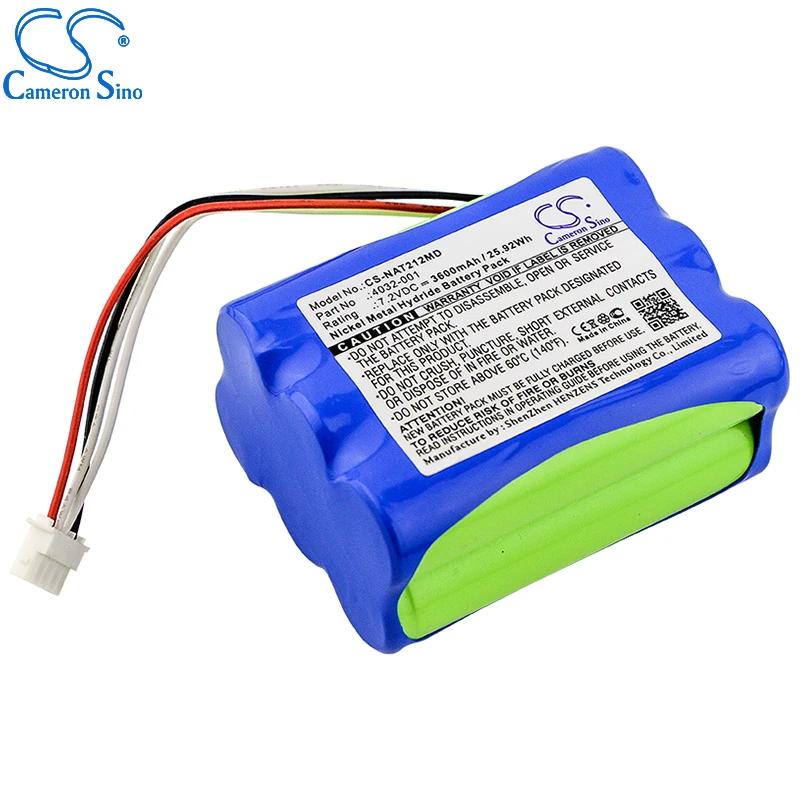 CameronSino Battery for NONIN Avant 2120 NIBP Monitor fits NONIN 4032-001 B11378 Medical Replacement battery 3600mAh/25.92Wh