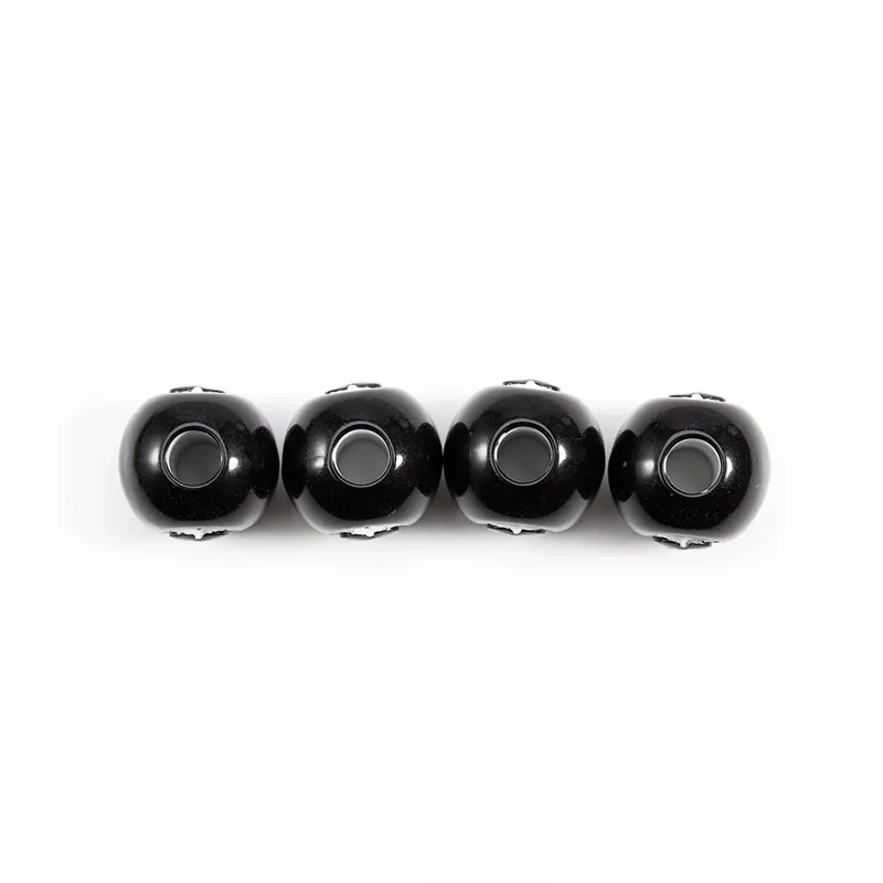 50pcs/lot Black Acrylic Billiards Shape Round Beads Beaded Accessories Spacer Loose Beads For DIY Jewelry Making Findings