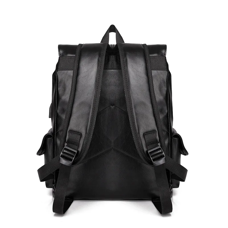 Moda marca de luxo dos homens mochila escolar de couro saco de viagem à prova dwaterproof água casual saco de livro de couro masculino