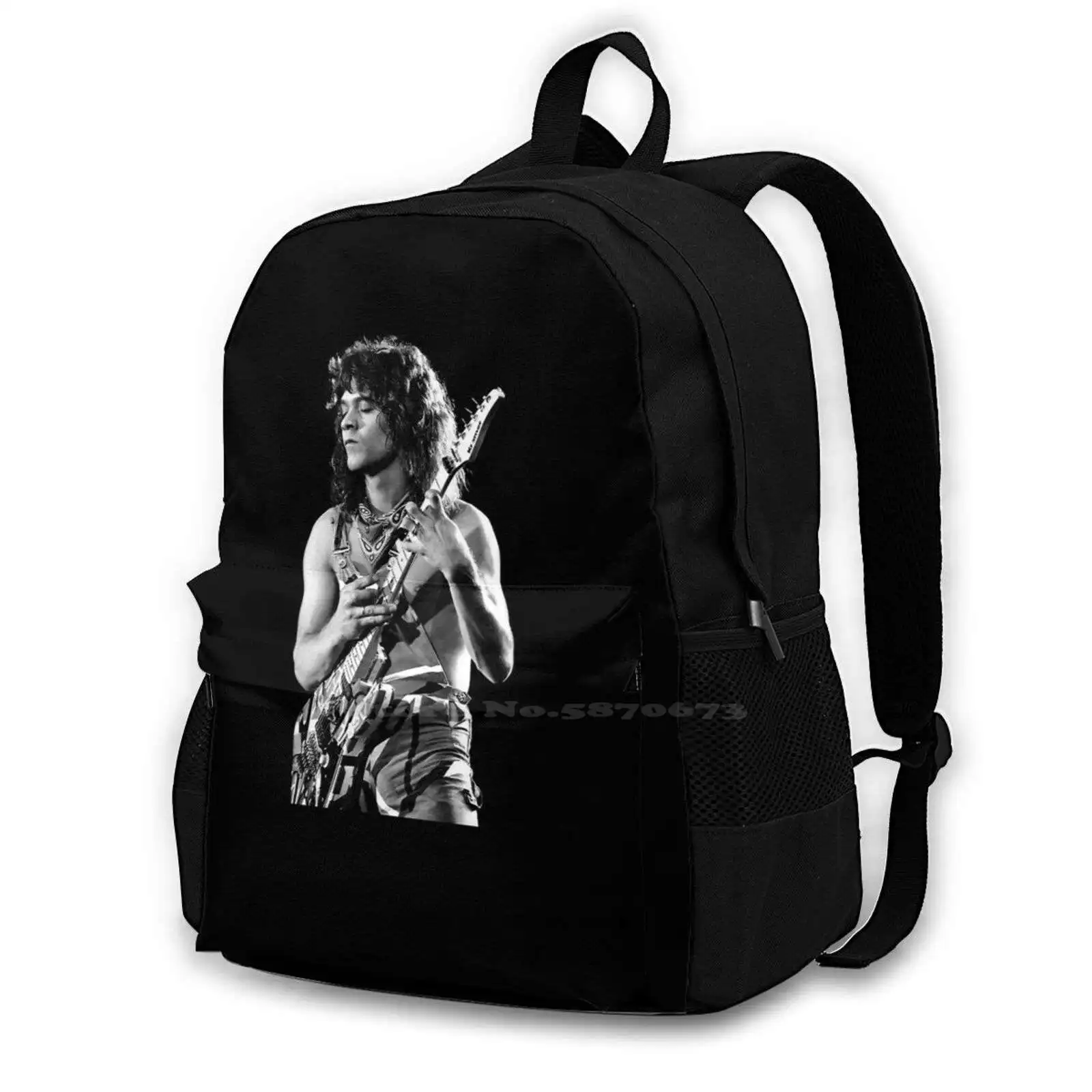 Eddie Van Hallen School Bag Big Capacity Backpack Laptop Eddie Van Hallen Heavy Metal Star Legend Best Artist Music